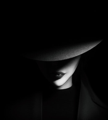Dark, Minimalism, Girl, Bw, Chb, Shadows, Hat HD phone wallpaper