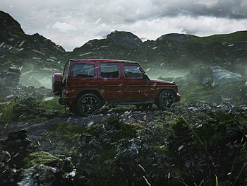 Red Mercedes G Wagon, mercedes-g-class, mercedes-benz, mercedes, cars, suv, behance HD wallpaper