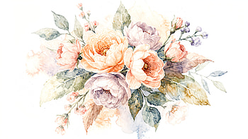 Watercolor Floral — Blush Peony Bouquet HD wallpaper