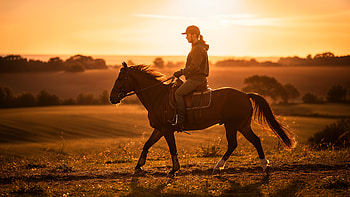 Golden Hour Rider — Horseback, Horseback Riding HD wallpaper