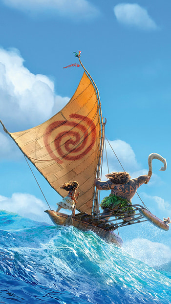Movie Moana, Disney animation, Adventure on the ocean, Memorable characters HD phone wallpaper