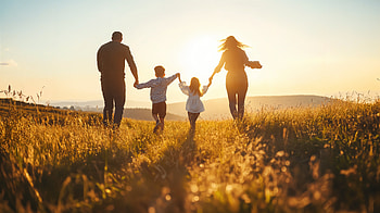 Happy Family in : A Joyful Sunset Adventure, Happy Family, Family, child, nature HD wallpaper