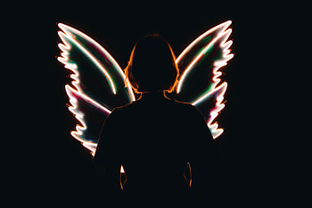 Dark, Silhouette, Girl, Glow, Back HD wallpaper