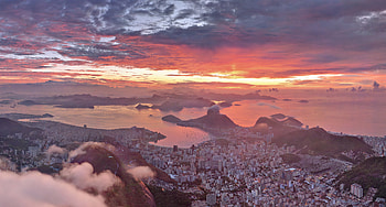 Amazing View Of Rio De Janeiro During Sunset, world, sunset, nature HD wallpaper