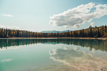 Landscape, Nature, Trees, Clouds, Lake, Reflection, Shore, Bank HD wallpaper