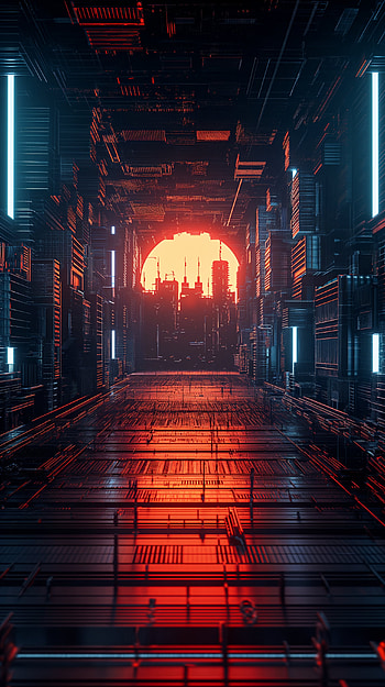 Futuristic Sci-Fi Cityscape HD phone wallpaper