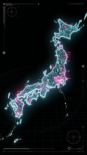 Neon Japan • Cyber Map | Tokyo Glow | Holo Isles, Hologram, Cyberpunk HD phone wallpaper