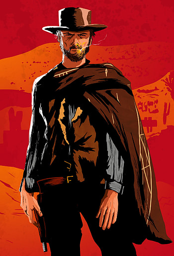 The man with no name, rdr, art, fedora HD phone wallpaper