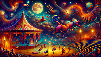 Enchanting Circus Dreamscape, circus, Night Sky, colorful, fantasy HD wallpaper