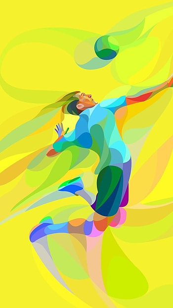 Volleyball, Abstract Painting HD phone wallpaper