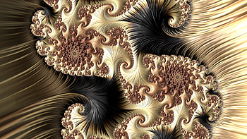 Fractal Art for your - White, Black and Cream Corals, cream, CGI, pattern, psychedelic, trippy, Abstract, fractal HD wallpaper