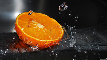 Fruits, Water, Food, Oranges, Drops HD wallpaper