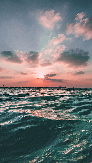 Sunset water view, , beach HD phone wallpaper