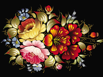 Zhostovo paint, shostovo, technical, russia, flowers, nice pure colors, method, handpainting HD wallpaper