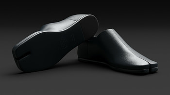 Maison Margiela, Tabi leather loafers, 3D model, Footwear design HD wallpaper