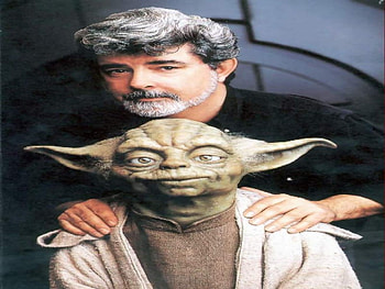 GEORGE LUCAS AND YODA, action, directors, entertainment, usa HD wallpaper