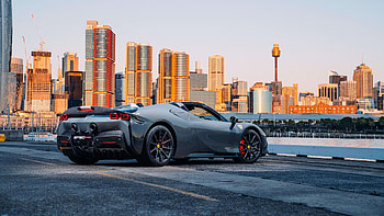 Black Ferrari SF90 Spider Assetto Fiorano 2022 4 Cars HD wallpaper