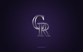 Colorado Rockies emblem, American baseball club, purple logo, purple carbon fiber background, MLB, Colorado Rockies Insignia, baseball, Colorado, USA, Colorado Rockies HD wallpaper