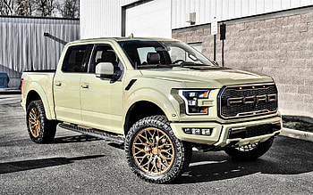 Ford F-150 Raptor, 2021, front view, exterior, yellow F-150 Raptor, tuning F-150 Raptor, American cars, Ford HD wallpaper