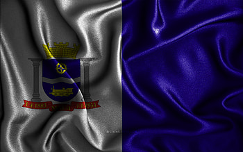 Maua flag, , silk wavy flags, brazilian cities, Day of Maua, Flag of Maua, fabric flags, 3D art, Maua, cities of Brazil, Maua 3D flag HD wallpaper