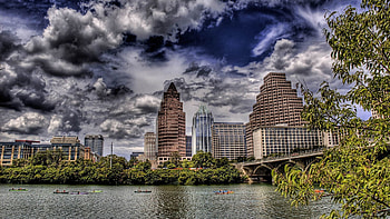 Cities, Rivers, Trees, Skyscrapers, Bridge, r HD wallpaper