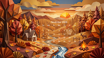 November 2026 — Autumn Calendar HD wallpaper