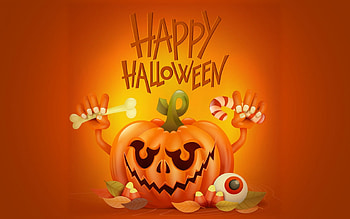 Happy Halloween!, halloween, fantasy, pumpkin, card, orange, candy HD wallpaper