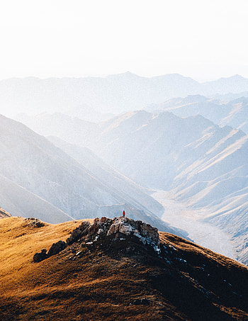 Nature, Mountains, Vertex, Top, Silhouette, Fog, Loneliness HD phone wallpaper