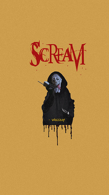 Funny Scream, movie, art, ghost face, halloween, cool, ghostface, orange, funny, scream HD phone wallpaper