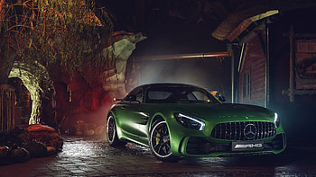 Green Mercedes AMG GT R, mercedes-amg-gtr, mercedes, cars, 2018-cars HD wallpaper