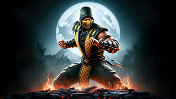 Scorpion Thunder In His Veins, scorpion, mortal-kombat, games, ai, artwork, digital-art, video-games, deviantart HD wallpaper