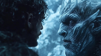 Jon Snow vs Night King, face to face in Games of Thrones, TV Show, Game Of Thrones, Jon Snow, Night King (Game of Thrones) HD wallpaper