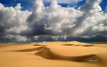 Bancos de areia, ceu, deserto, bonito, areia, nuvens HD wallpaper