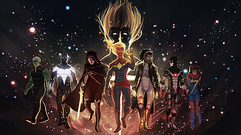 Captain Marvel Team Artwork , captain-marvel, artwork, digital-art, superheroes HD wallpaper