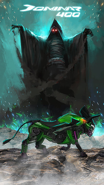 Green Dominar 400 Bull, motorcycle, art, bs6, natural, Moto, manipulation, bike HD phone wallpaper