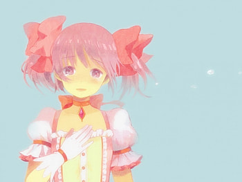 Madoka Kaname, tears, dress, anime girl, kawaii, pink, mahou madoka, crying, blush HD wallpaper
