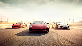 Lamborghini Aventador Porsche 918 Porsche GT3, lamborghini-aventador, porsche-918, lamborghini, cars, behance, artist HD wallpaper