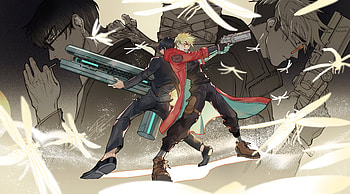 Nicholas D. Wolfwood & Vash the Stampede, Vash the Stampede, Nicholas D. Wolfwood, Anime, Trigun stampede HD wallpaper