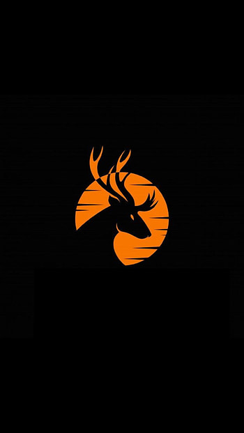 Deer, orange, symbol, black HD phone wallpaper
