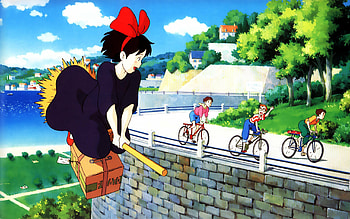 Kiki's Delivery Service, , Charming landscapes, Wondrous adventures HD wallpaper