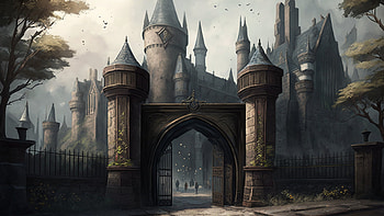 Concept Art: The entrance to Hogwarts Castle, Hogwarts Legacy, fantasy, Harry Potter HD wallpaper