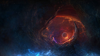 Universe, Smoke, Glow, Planet, Cave HD wallpaper