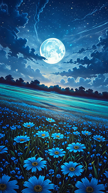 Bloomy moon, Anime, star HD phone wallpaper