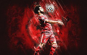 Mohamed Salah, Liverpool FC, Egyptian footballer, portrait, red stone background, Salah Liverpool, football, Premier League, England, soccer HD wallpaper