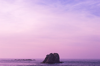 Nature, Sky, Sea, Lilac, Rock, Stone HD wallpaper