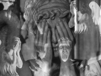 Don't even Blink, david tennant, scary, tenth doctor, are you scared of the dark, angel, sally sparrow, statue, angels, doctor who, blink, black and white, bbc HD wallpaper