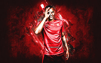 Manuel Akanji, Switzerland national football team, grunge art, Swiss football player, Switzerland, football, red stone background HD wallpaper