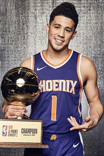 NBA Three-Point Contest trophy, Devin Booker HD phone wallpaper