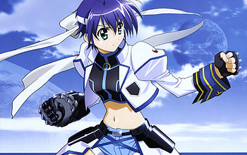 Subaru Nakajima, subaru, lyrical nanoha, magic, short hair, blue hair, revolver knuckle HD wallpaper