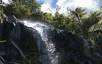 Nature, Stones, Waterfall, Spray HD wallpaper